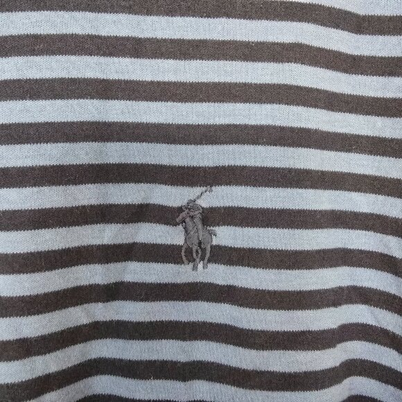 Polo Ralph Lauren 2 Button Short Sleeve Polo Pima Soft Touch Blue Stripe Sz XL - Picture 2 of 6
